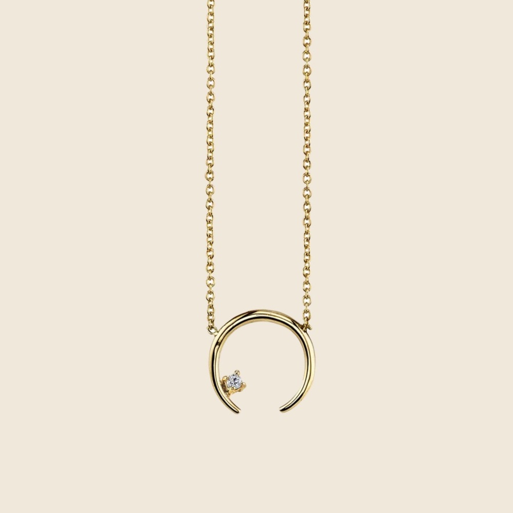 Gabriela Artigas Mini Rising Sun Diamond Necklace 14K Gold